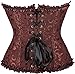 AVORIX Corset Tops for Women, Bustier Shapewear Lingerie, Lace Waist Push Up, Bodysuit Floral Overbust Lingerie Brown-M