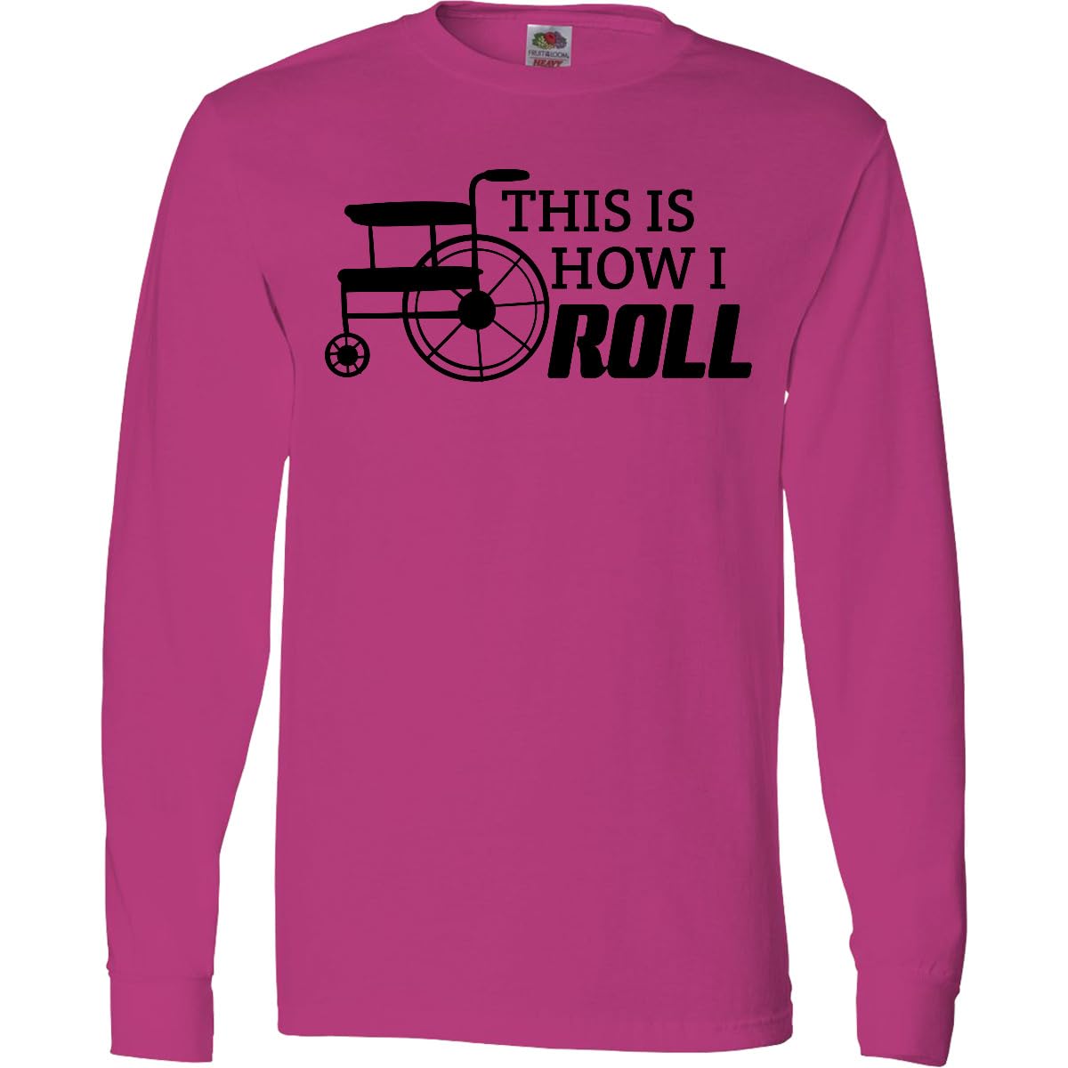 inktastic This is How I Roll Wheelchair Long Sleeve T-Shirt Medium Cyber Pink 42771