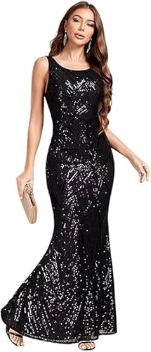 Mikethon Women's Formal Dress Evening Gowns for Women Mermaid Sparkly