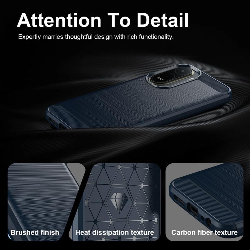 Image of Basic Case for Mi Redmi A7 Pro 5G / Poco C85x 5G (Carbon Fibre Blue)