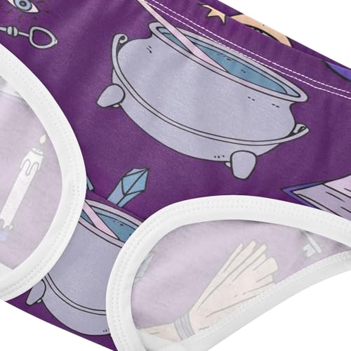Girls Underwear Toddlers 2t Cotton Cute Panties Girl Flower Kids Briefs Undies Mystical Witchcraft Purple4