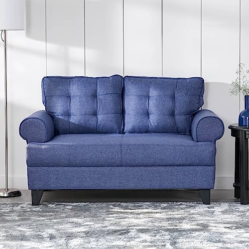 Image of Home Centre | Helios California | Fabric|Solid Wood | 2 Seater Sofas | Blue | 1 Year Warranty