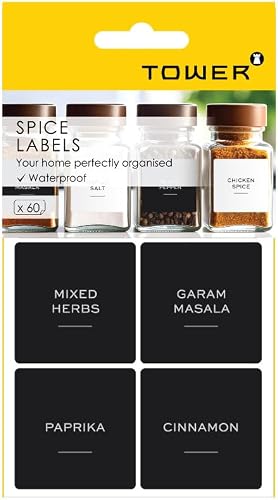 TOWER Pre-printed Spice labels Chalkboard