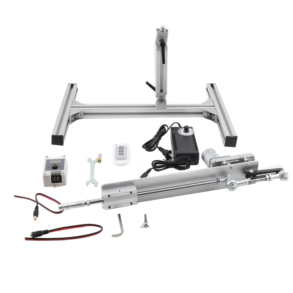 DIY Cycle Reciprocating Linear Actuator Kit SOFEDY Telescopic Motor DC 24V Stroke 30mm-150mm with Remote Control DC Power Adapter Adjustable Variable