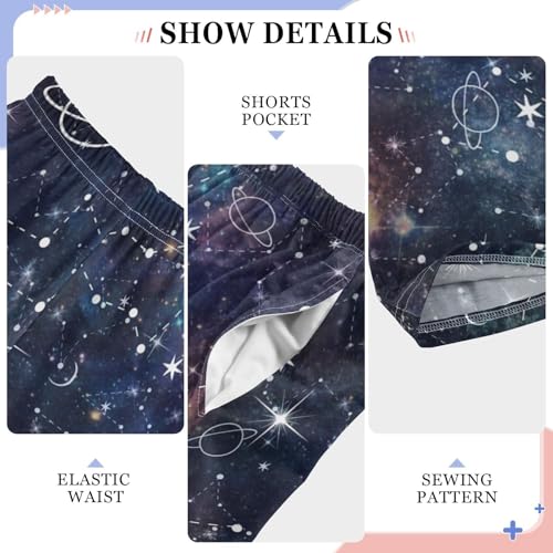 ZZXXB Galaxy Star Constellation Boys Long Pants Soft Trousers Elastic Waist Kids Lounge Bottoms with Pockets S-XL4