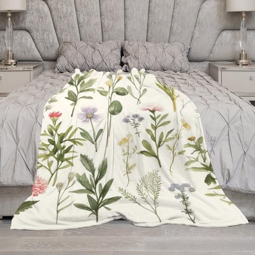 Couvertures douces et chaudes légères et confortables avec fleurs