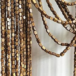 Cortinas De Madera Para Terrazas Cortinas de Cuentas de Madera Bambú, Hilo Cortina de Abalorios de Divisor de Puerta Ventana, Cortinas de Panel Pantalla Partición para Separador de Habitaciones Salón Dormitorio Cocina Decoración