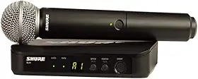 Microfone de Mão Sem Fio Shure BLX24/SM58, Cápsula SM58