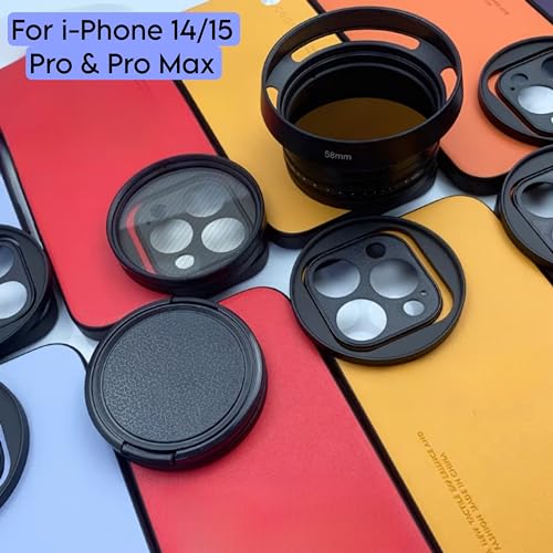 Image of GetZget Nd Filters Lens Compatible with oneplus12, iPhone 14 /15 pro & pro max, Xiaomi 14 Mobile Cover, DSLR Camera (CPL Filter, 58mm)