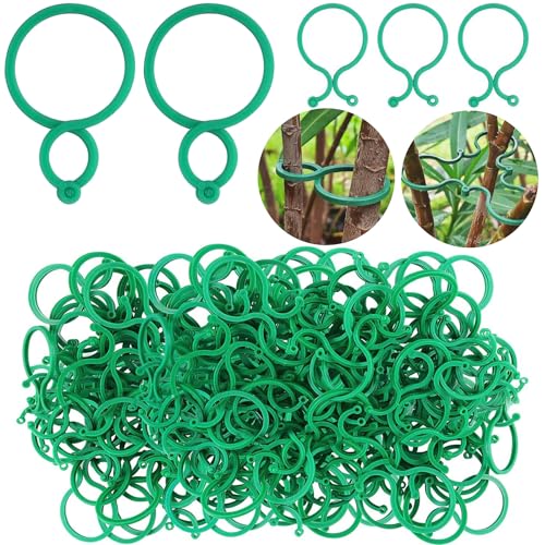 FLZONHUT Pflanzenclips,200 Stück Pflanzenstützen für den Garten,Tomaten Befestigung Clips,Gartenpflanzenklammer,Pflanzen Clips Klein Gartenp Pflanzenclip für Kletterpflanzen,Tomaten (Grün,40 x 28 mm)
