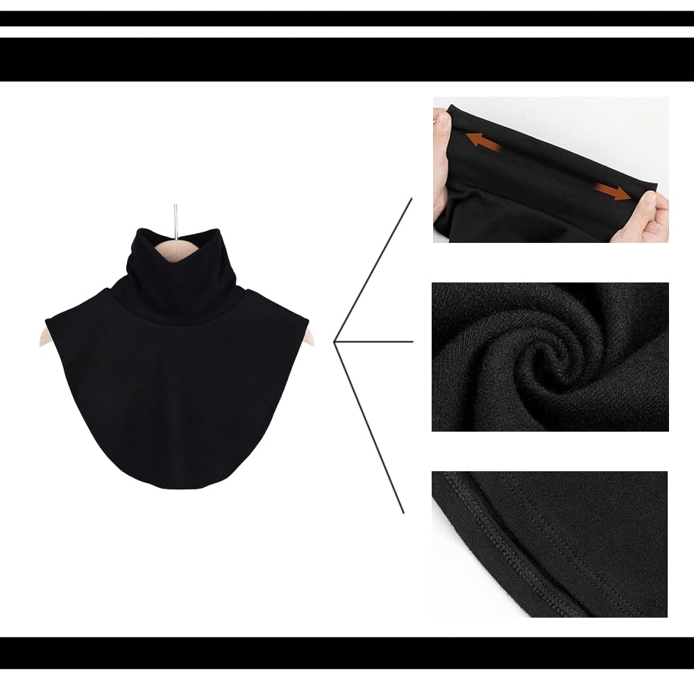 2 Faux Cols Détachables - Noir Et Blanc - Pour Chemisiers, Pulls, Tenues Formelles
