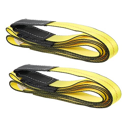 KICHOUSE 2pcs Sling Heavy Duty Lifting Straps Crane Towing Strap Winch Strap Crane Lifting Belt Heavy Duty Tow Strap Rigging Straps Lift All Straps Flat Lifting Belt Crane Straps Polyester