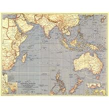National Geographic Indian Ocean 1941 - Historic Wall Map Series - 32.25 x 25.25 inches - Laminated