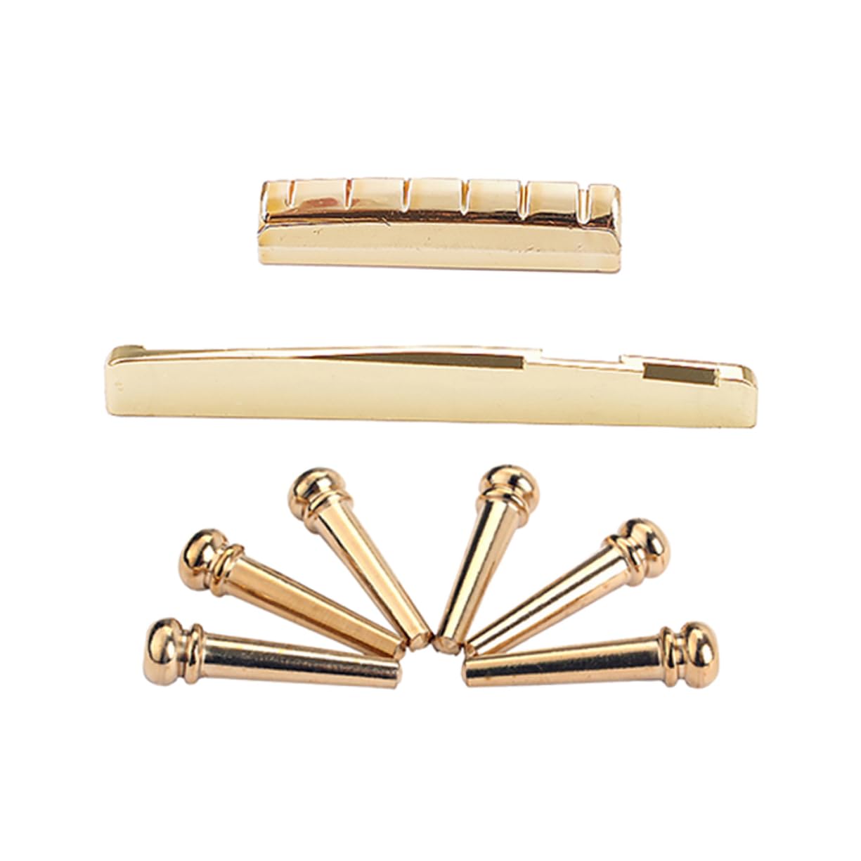 SUPVOX Adjustable Guitar Nut and Bridge Saddle Pins Copper Acoustic String Pegs for Acoustic Guitar Bridge