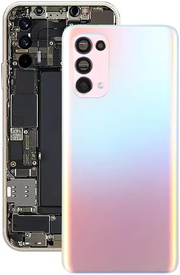 for Oppo Reno5 4G CPH2159 Back Cover Spare Parts Rear Case Back Battery Cover Door Housing (Black)