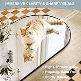 BEAUTYPEAK 180x76 cm Arched Floor Mirror with Stand, Full-length Mirror, Aluminium Alloy Frame, Standing Hanging or Leaning Against Wall for Wall Decor, suitable for Livingroom, Bedroom, Black - Image 2