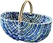 Einkaufskorb Korb Rattankorb - multicolor blau - 50x35x23 cm
