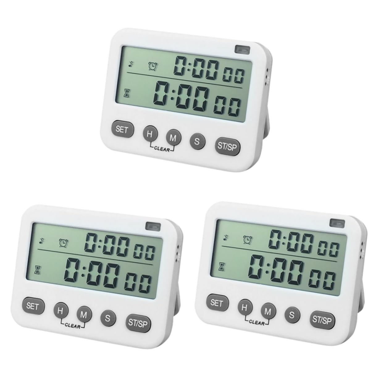 3 Pièces Minuterie De Cuisine Numérique Horloges Numériques Horloge Digitale Minuterie Silencieuse D'alarme De Cuisine e Silencieuse Minuteur De Table Blanche