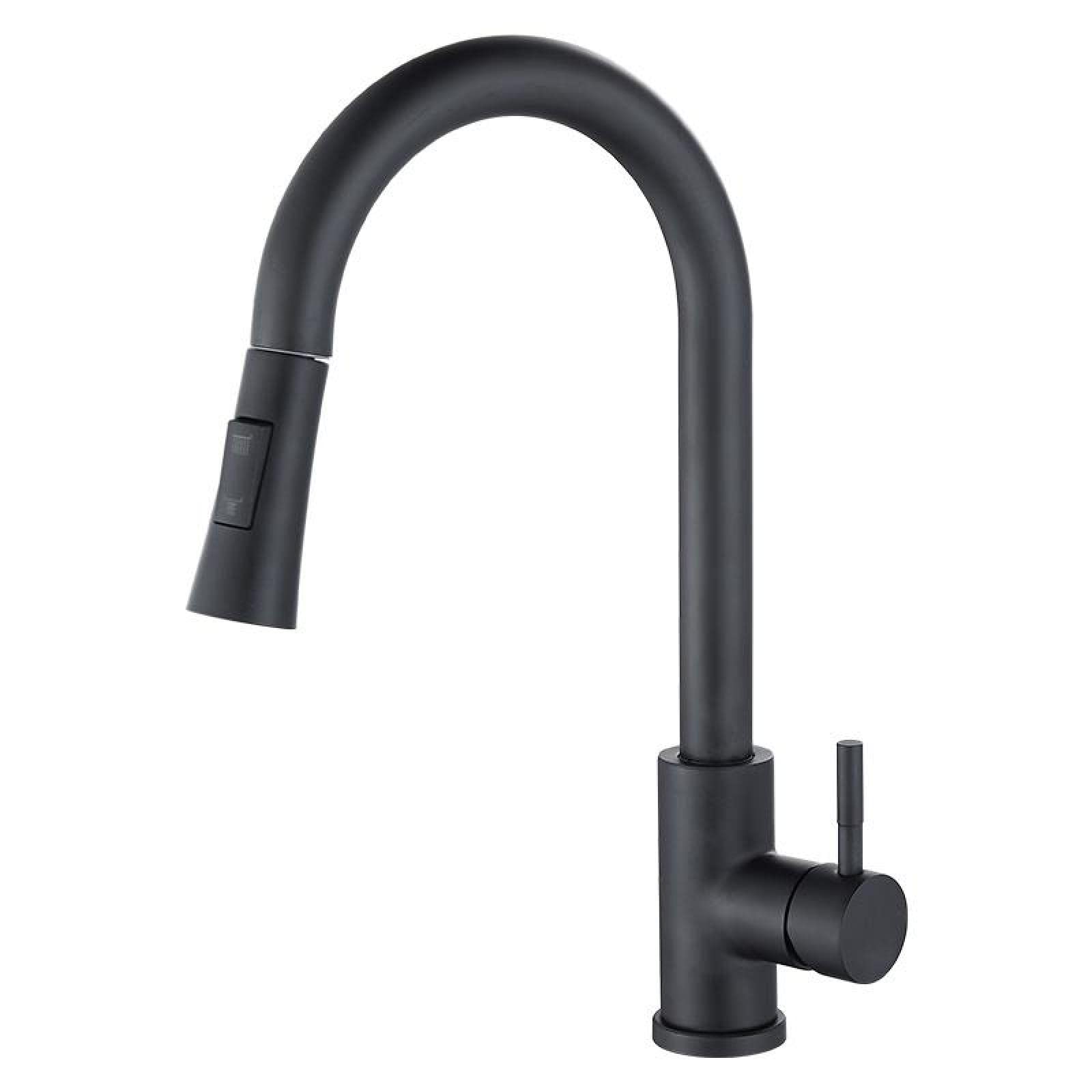 Robinet de cuisine noir tactile et mitigeur d'évier rotatif à 2 sorties