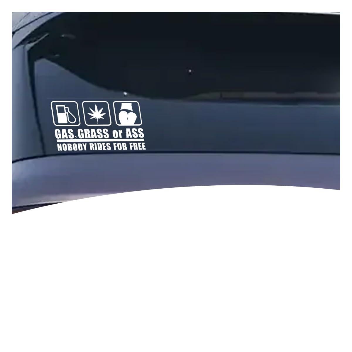 Gas Grass or Ass Car Stickers Nobody Rides for Free Car Bumper Stickers Funny Vinyl Decals for Vehicles