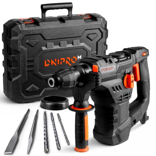 DNIPRO-M Martillo Perforador SDS Plus 1650W 5,5J, Taladro Percutor Profesional 4 Modos, Velocidad Variable, Sistema Antivibración, Embrague de Seguridad R-Control, Ø36 mm Hormigón, Cable 4 m, BH-20