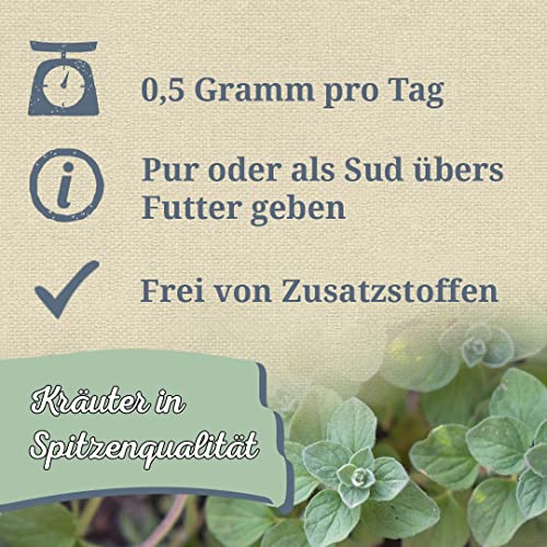 Krauterie Majoran Hund, Einzelfuttermittel für Hunde (100 g), Majoran Geschnitten in Spitzenqualität