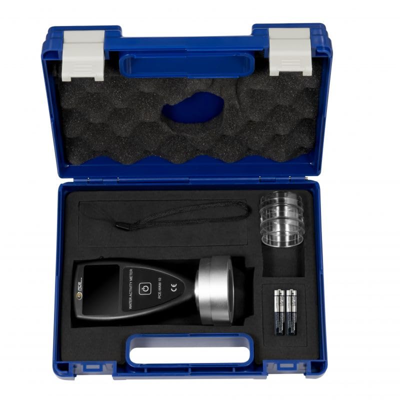 PCE Instruments, PCE-WAM 10 Portable Moisture Meter for Water Activity Measurement, Measures 0.01–1 aw ±0.03, Features Magnetic Attachment, Sample Trays & Battery Operation