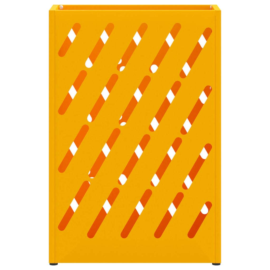 vidaXL Soporte para Paraguas de Lluvia Amarillo Mostaza Acero, Soporte para Paraguas Rectangular, Moderno, Duradero, Entrada, Organiza tu hogar