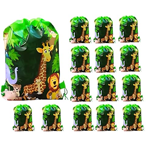 Image of MONKEYTAIL Animal Theme String Bags as Birthday Return Gifts - Pack of 15 for Kids of All Age Group