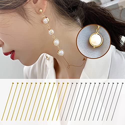 TOAOB 200pcs Ball Head Pins 50mm Gold and Silver Round Head Pins for Jewelry Making Beading Earring Pendant Bracelet Jewelry DIY Craft Bead Earring Necklace - Image 4
