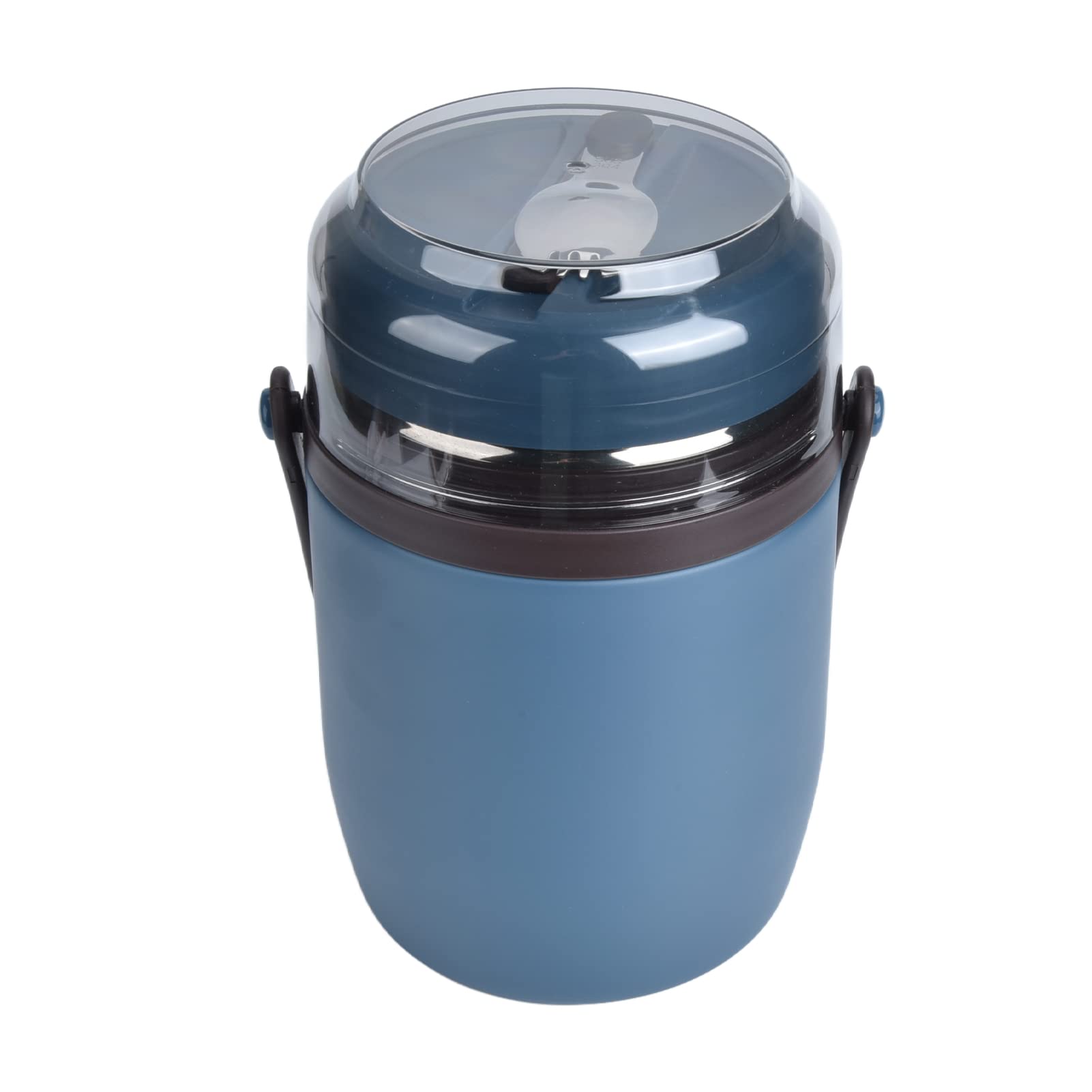 Isolierter Lebensmittelbehälter, 2 L, Auslaufsicher, Stapelbar, Lebensmittelbehälter aus Edelstahl 304 mit Wärmeisolierung, Lunchbox mit Klapplöffel für, Kleinkinder, Schulmahlzeit (BLUE)