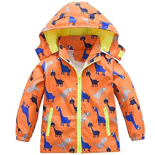 Image of HZXVic Toddler Boys Raincoat Waterproof,Lightweight Kids Rain Poncho Jacket Windbreaker Outwear Coat