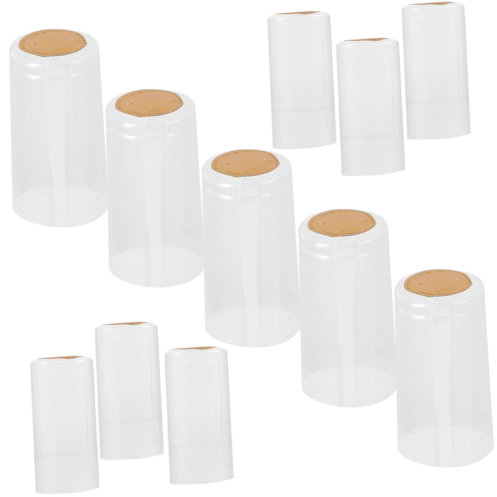 KICHOUSE 100pcs Wine Bottle Seals Heat Shrink Capsules Charcuterie Wine Toppers Shrink Wrap Stoppers for