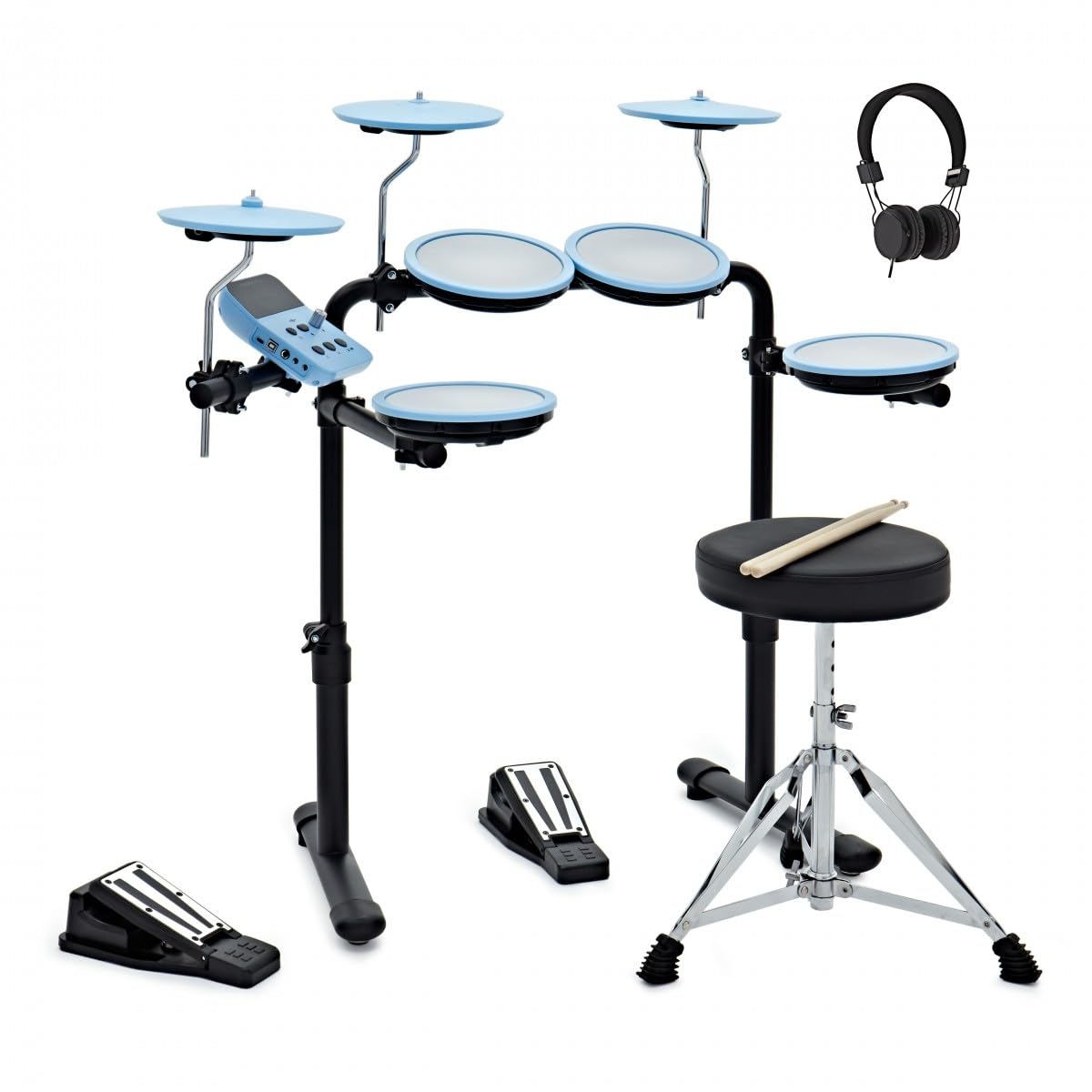 VISIONDRUM 7-piece Mesh Compact Electronic Drum Kit for Beginners with Accessories