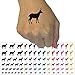 Goat Right Facing Solid Temporary Tattoo Water Resistant Fake Body Art Set Collection - White (One Sheet)