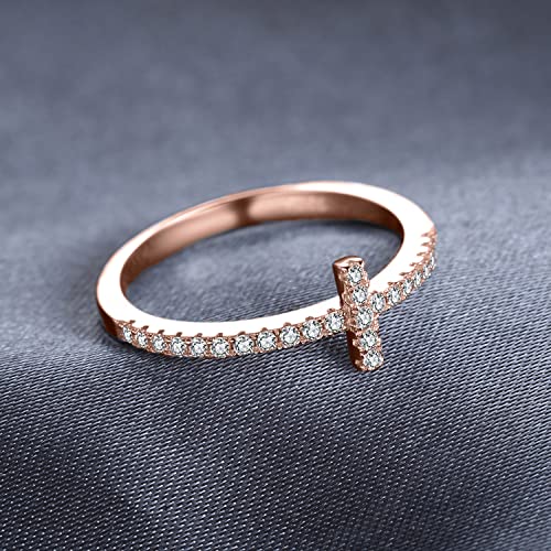 Image of JewelryPalace 14k White Yellow Rose Gold Plated 925 Sterling Silver Rings for Women, Cubic Zirconia Promise Rings for Her, Stackable Wedding Bands Rings for Women Infinity Forever Love Knot Ring
