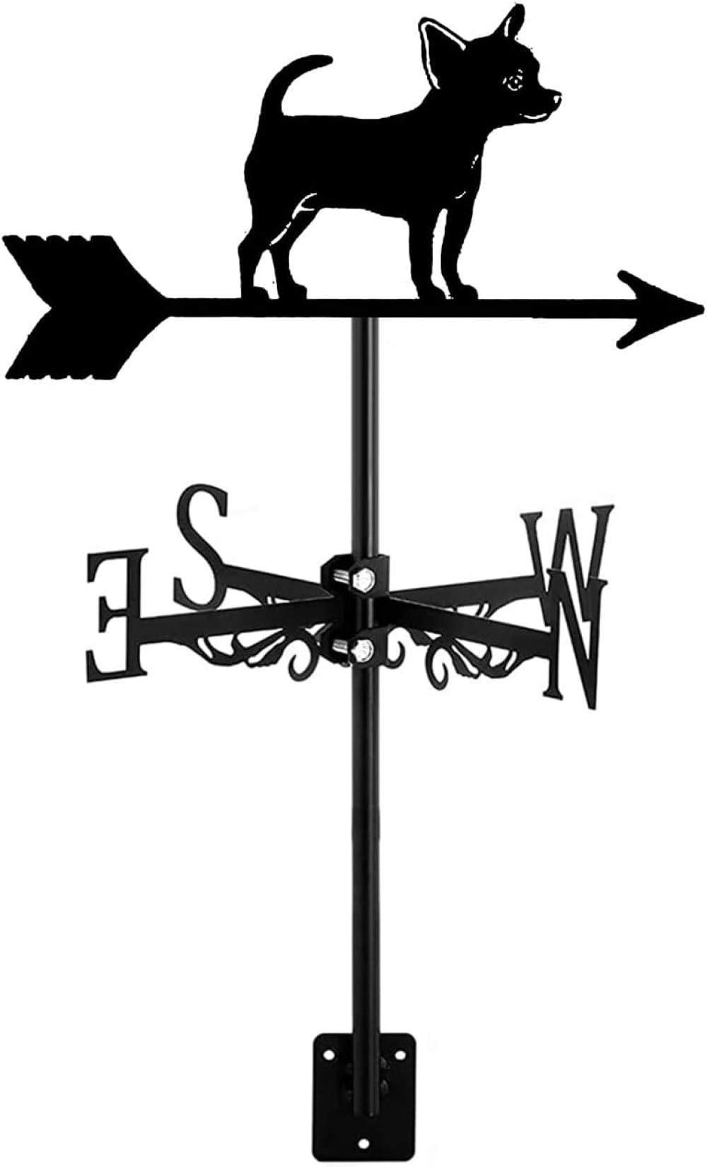 TAXXII Wind Vane Weathervane Ornament Roof Mount, Direction Indicator Decoration Accessories for Farm, Yard, Cupola, Post, Barns, Sheds, Gardens-Chihuahua