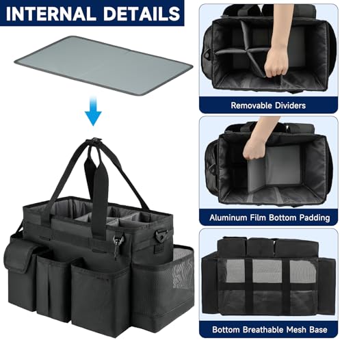 Cleaning-CaddyCleaning-Bag-for-HousekeepersCleaning-Supplies-Organizer-with-HandleBlack