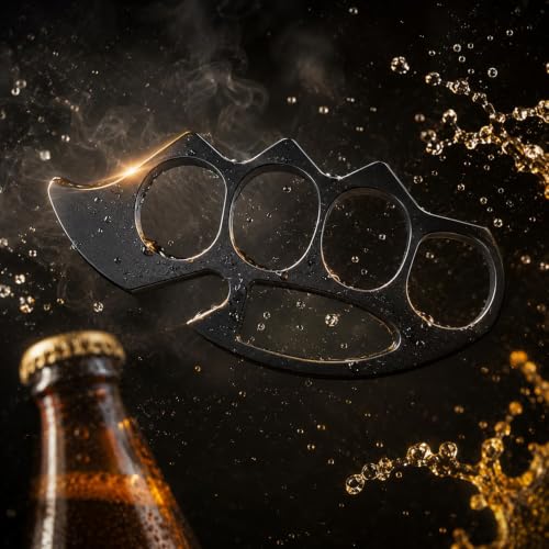 Image of Heavy Duty Metal Bottle Opener - Stainless Steel Grip-Style Design, Rust-Resistant, Durable & Portable Bottle Opening Tool for Home, Bar & Outdoors