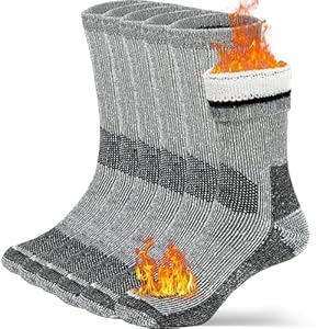 Buttons & Pleats Wool Socks for Men & Women Merino Thermal Warm Cozy Winter Boot Sock