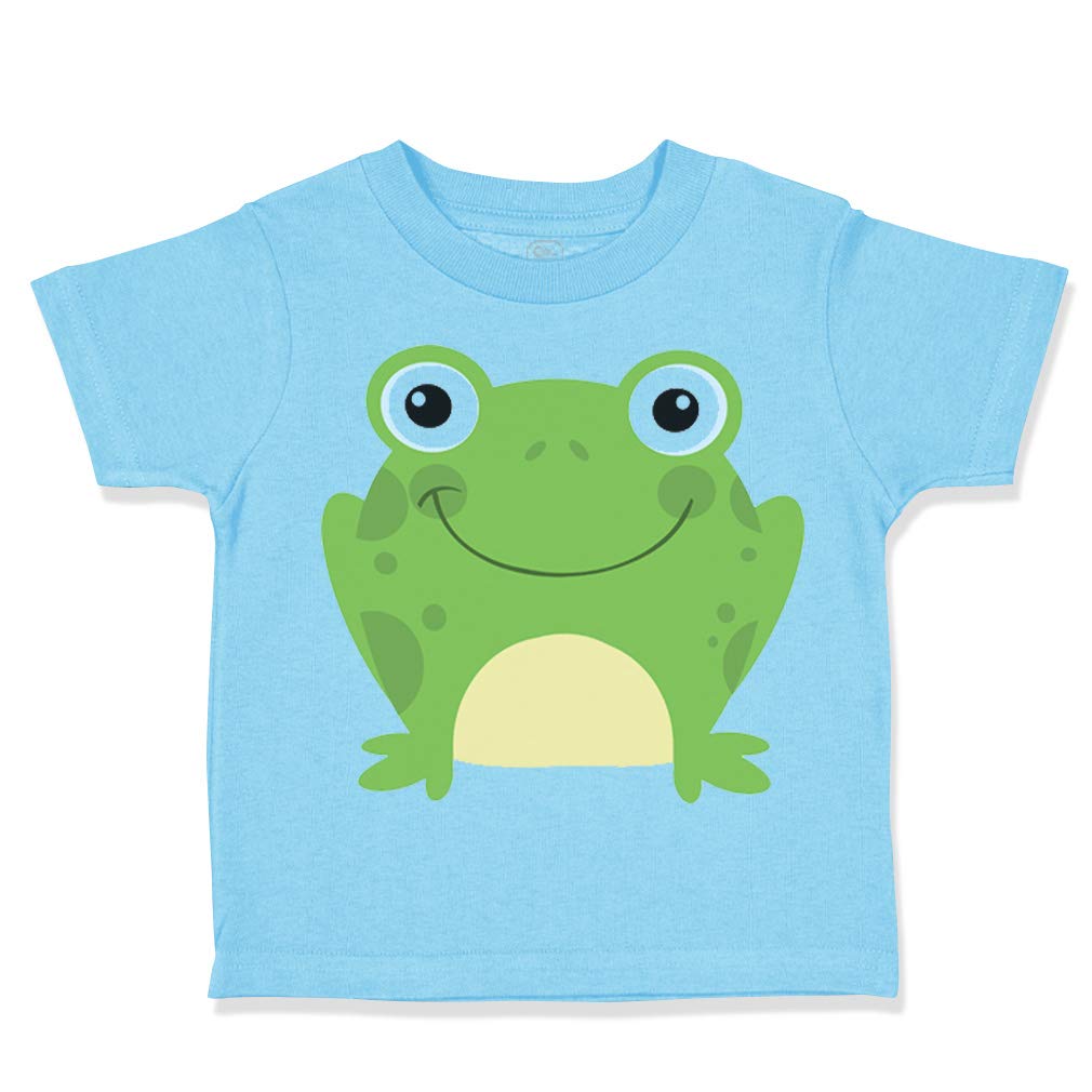 Custom Toddler T-Shirt Green Smiling Frog Funny Cotton Boy & Girl Clothes