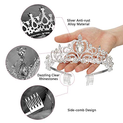 Makone Crystal Queen Crowns And Tiaras With Comb Headband For Women And Girls, Princess Crowns Hair Accessories For Wedding Birthday Halloween Costume Cosplay (01 Silver) #TOP3