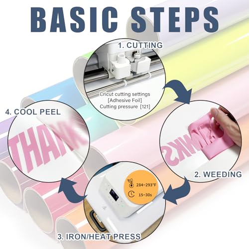 Image of Pink Heat Transfer Vinyl HTV Roll 12 inch x 15ft. | Easy to Cut, Weed & Transfer, Iron On Vinyl for Cricut, Silhouette Cameo & Other Craft Cutter Cutting Machine