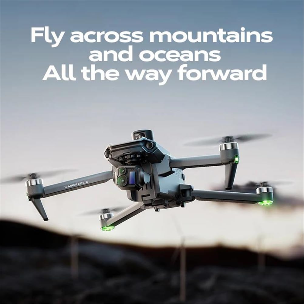 Triple battery,dron yi6 max 6000m lcd sc gps 4k z podwójną kamerą 6g wi-fi fpv z 3-osiowym gimbalem, profesjonalnym dronem rc z funkcją omijania przeszkód