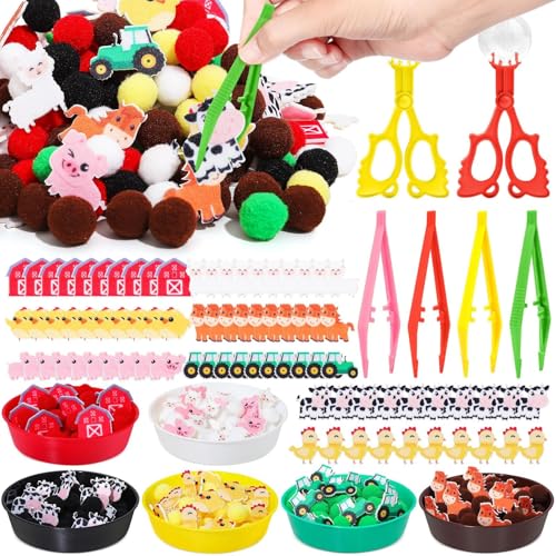 292 Pcs Farm Sensory Bin Filler Farm Animals Sensory Bin Item Fin...