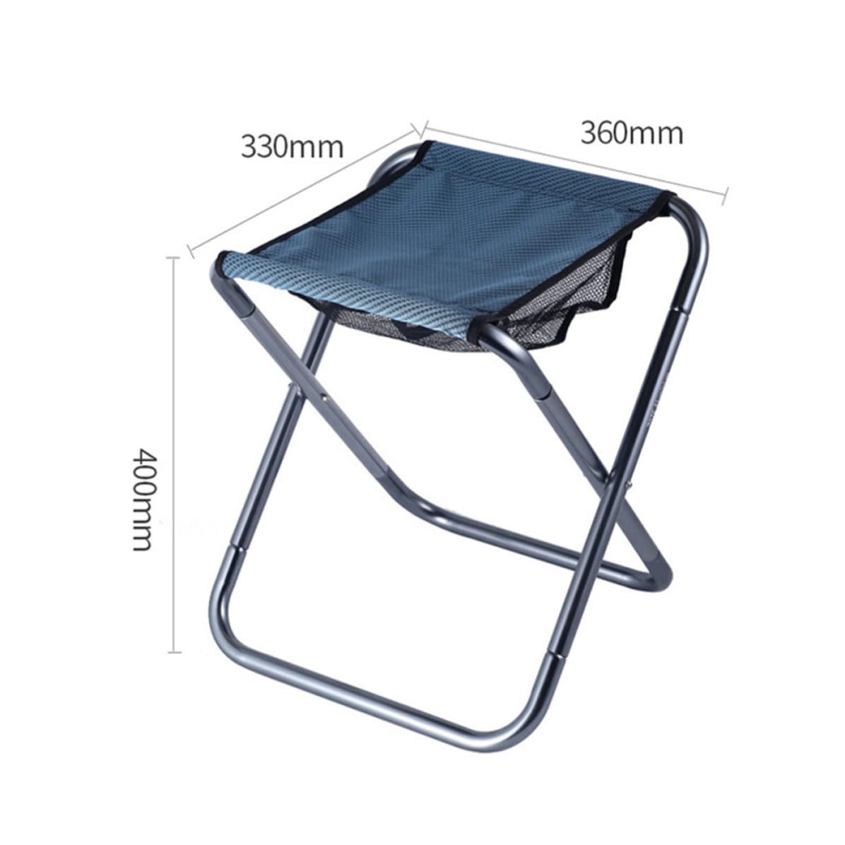 ABOOFAN Sgabello Pieghevole Seduta Comoda da Campeggio in Lega di Alluminio Portatile e Resistente Blu per Pesca e Escursionismo All'aperto