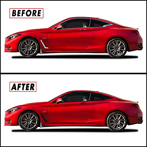 SlickMod Chrome Delete Blackout Vinyl Overlay for 2017-2021 Infiniti Q60 Coupe Window Trim (Full Side Kit, Gloss Black)