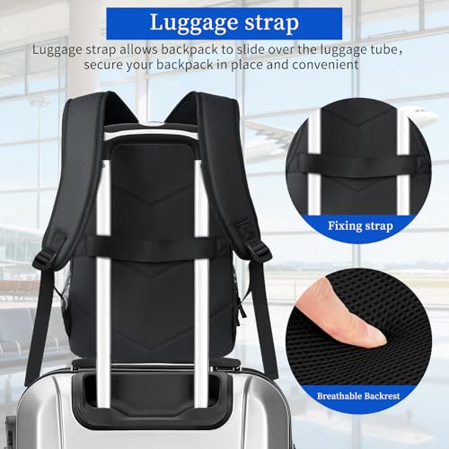 Laptop Backpack for Men Women, Business Anti Theft Computer Bag, Water Resistant Travel Backpack Work Bookbag, Carry on Personal Item Fits 17 Inch Laptop4