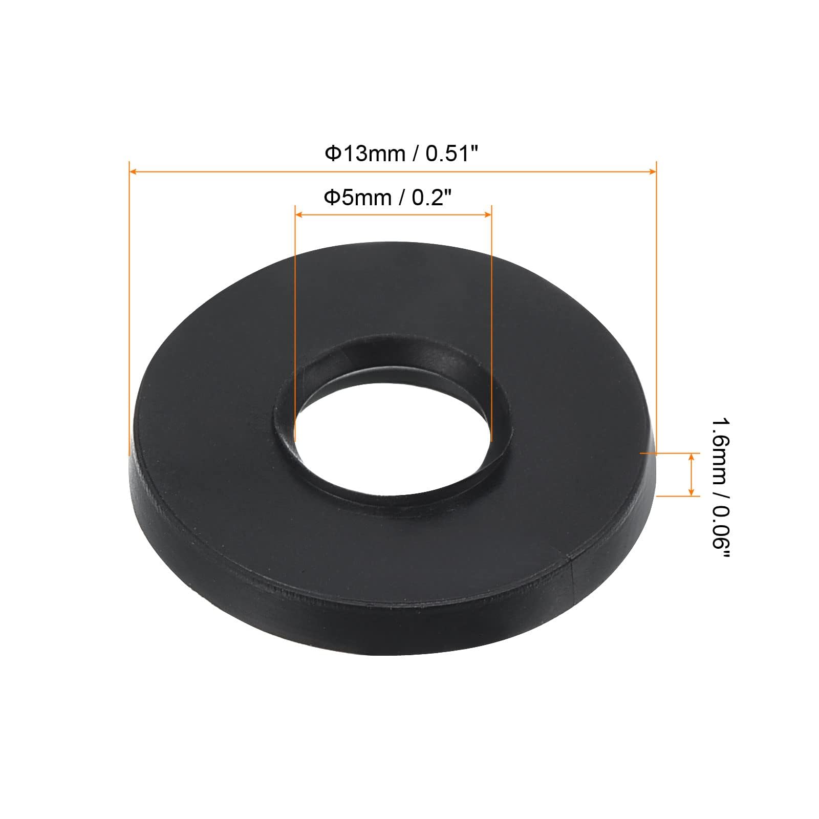 TOP-VIGOR 60Pcs Rubber Flat Washers - Image 2