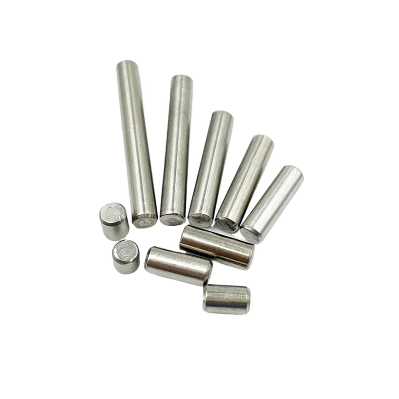 DUOCAISolid Cylindrical pin M1 M1.5 M2.5 M3 M4 M5 M6 M8 Cylindrical Pin Locating Dowel Set 304 Stainless Steel Fixed Lock Pin Shaft Fixing Metal Solid Rod(M1-M1.5 (1set))